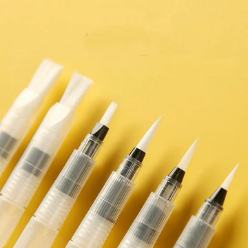 Water Brush Pens Set of 6 Refillable Watercolour Brush Pens Beginners Gouache Calligraphy