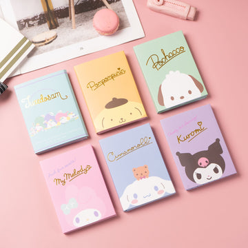Sanrio Characters 4-Panel Folding Sticky Notes Set Kawaii Memo Pads My Melody Kuromi Cinnamoroll