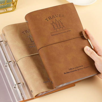 Travel Ticket Organiser Book 50 Pockets Vintage Leather Boarding Pass Concert Train Ticket Keepsake