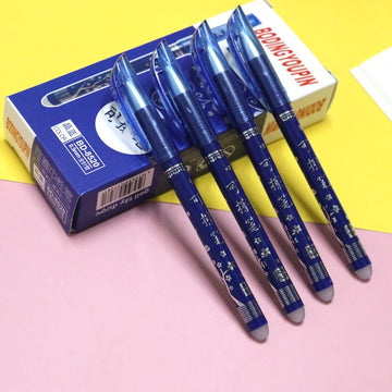 Erasable Gel Pens 12 Pack Kids Students 0.5mm Fine Tip Blue Black Friction Erasable
