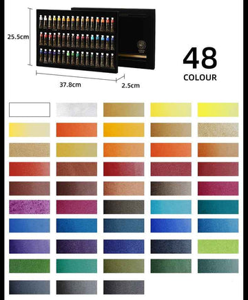 Paul Rubens Professional Artist Watercolor Paint Set 5ml Tube 48 Colors