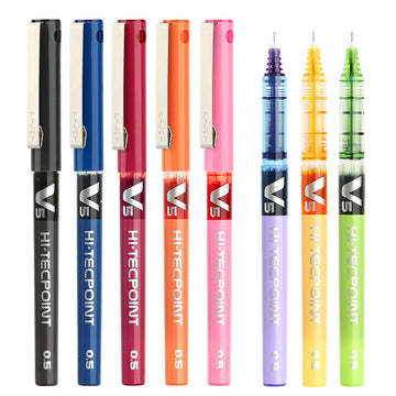 Pilot BX-V5 8 Assorted Colour Hi-Tecpoint Rollerball Pen Pack