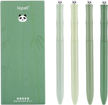 LOPET Panda Twist Gel Pens 4-Pack 0.5mm Black Ink