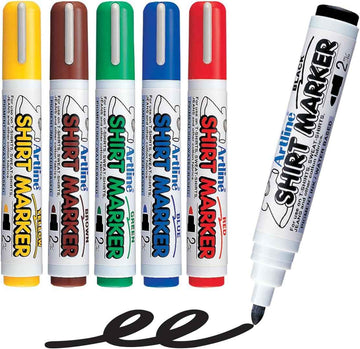 Artline Fade Proof T-Shirt Markers Fabric Pens 6 Colors