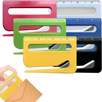 3-in-1 Letter Opener Ruler Magnifier 6 Color Pack