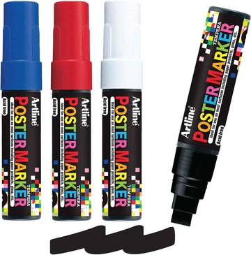 Artline EPP-12 Poster Markers 12.0mm Flat Tip 2 Pack