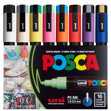 Uni Posca Paint Marker PC-5M Medium Point 16 Color Set