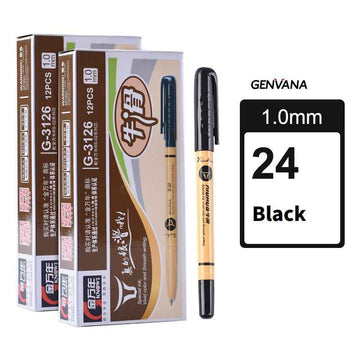 GENVANA Ballpoint Pen Black Red Blue 1.0mm Medium Point 24 Pack