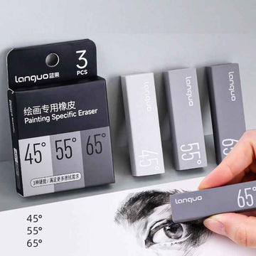 Languo 3 Hardness Drawing Sketching Erasers Set 9 Pack