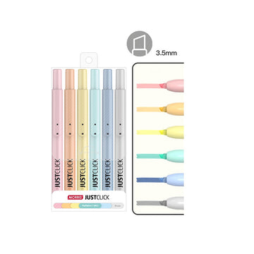 MORRIS JUSTCLICK Retractable Highlighters 6 Color Set