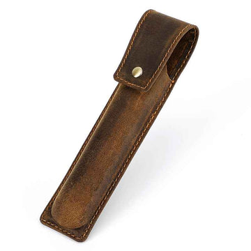 Genuine Leather 1 2 3 Slots Fountain Pen Holder Case