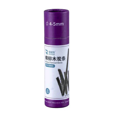 REMSONG Willow Charcoal Sticks 4-5mm for Drawing 25 Pack