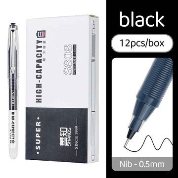 SHANDS Liquid Ink Rollerball Pens Black Blue Red 0.5mm Fine Needle Nib 12 Pack
