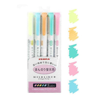 Zebra Pen Mildliner Dual-Tip Highlighter Set 5 Color Pack