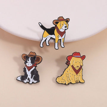 Cowboy Pup Enamel Pins | Festive Dog Lover Jewelry!