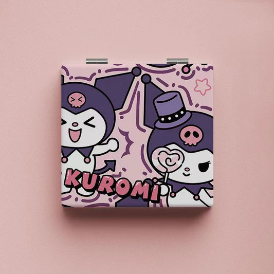 Kuromi Cute Mirror: Portable Foldable Makeup Mirror for Students