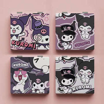 Kuromi Cute Mirror: Portable Foldable Makeup Mirror for Students