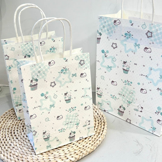 Mint Cat Birthday Gift Bag