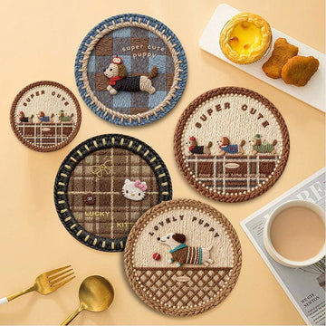 Retro Cute Animal Coaster Set