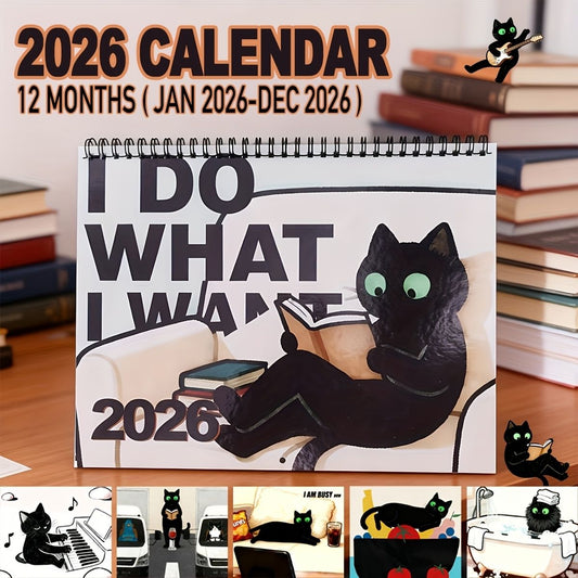 2026 Black Cat Wall Calendar
