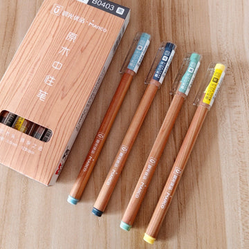 M&G Marco Wooden Pen - 0.5mm Black Ink, Eco-Friendly