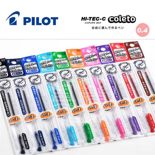 Pilot Hi-Tec-C Coleto Gel Multi Pen Refill - 0.4mm -10 color set