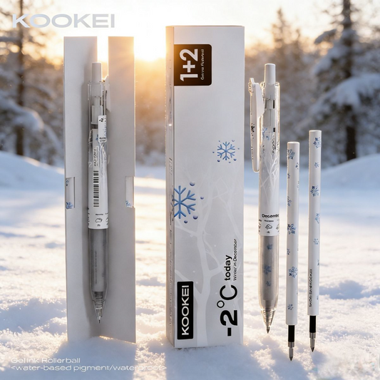 KOOKEI Winter Snow Limited Edition 0.5mm Gel Pen Set