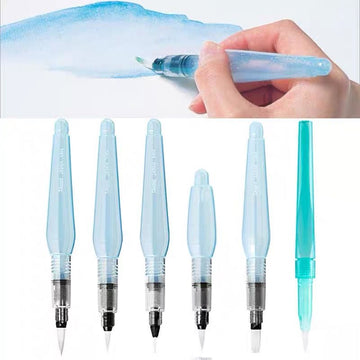 Pentel Japan Water Brush Set - 6 Multi-Nib Portable Watercolour Brushes