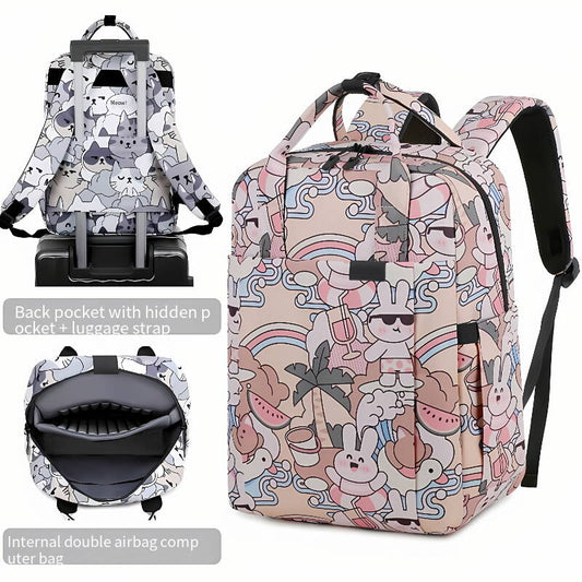 SOCKO Cat Print 15.6" Laptop Backpack – Lightweight & Spacious