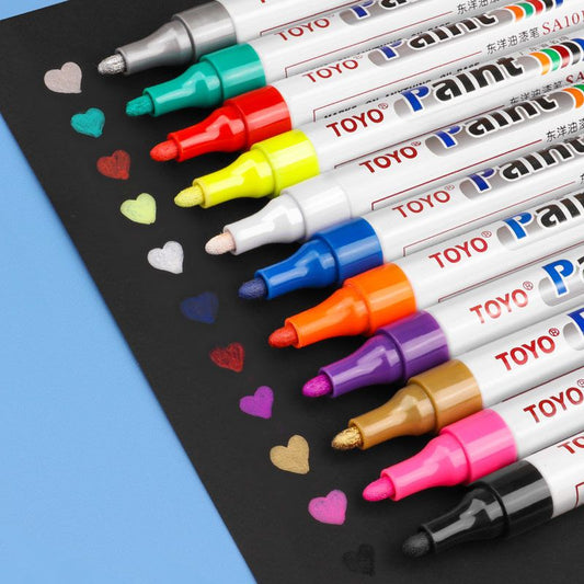 TOYO Paint Markers - 12 Pack, Permanent & Oil-Based