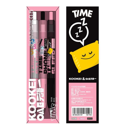 KOOKEI & OAE Time Axis Limited Rollerball Pen - Black Pink 0.5mm Fast-Dry