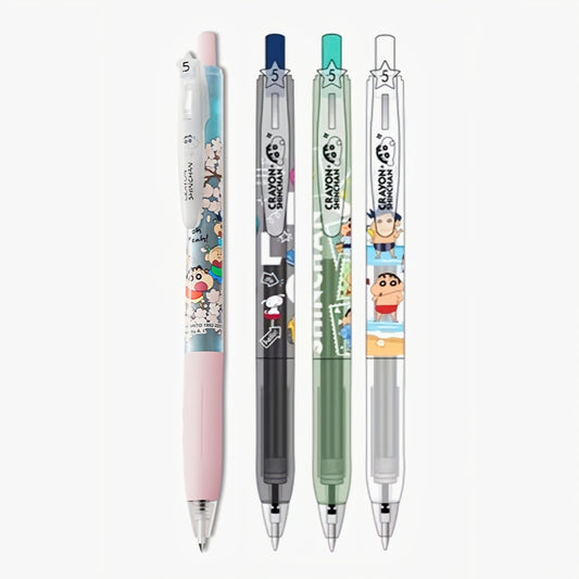 KOOKEI Crayon Shin-chan Sakura Party Limited Edition Gel Pen | Black Ink | Press-Type | Pack of 4