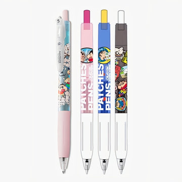 KOOKEI Crayon Shin-chan Sakura Party Limited Edition Gel Pen | Black Ink | Press-Type | Pack of 4