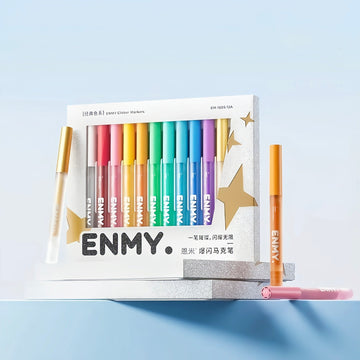Enmi Flash Acrylic Paint Markers – Professional 12-Colour Set for Artists, Drawing & Illustration