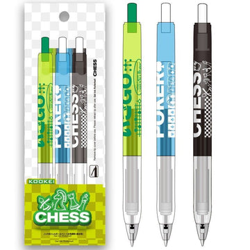 KOOKEI Magic Press Gel Pens 0.5mm – Pack of 3 | Smooth Writing Retractable Ballpoint