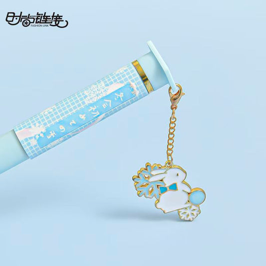 Qingxueshi Snowflake Rabbit Pendant Fountain Pen Gift Set – Elegant Fashion Writing Set