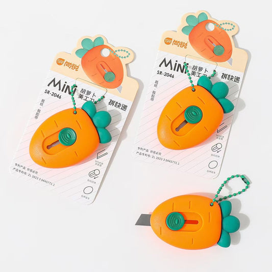 Cute Strawberry Mini Craft Knife Set of 3 – Portable Pocket Cutter, Paper Trimmer & Letter Opener for Girls, Desk Stationery