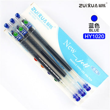 Zuanxin 1020 High-Capacity Gel Pens | 0.4mm Fine Tip | Black Blue Red Ink | Box of 12 – Office & School Writing Pens