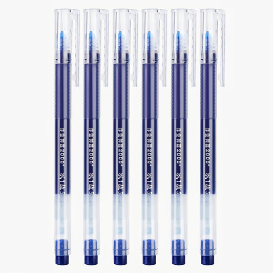M&G Large Capacity Gel Pens 0.5mm | Smooth Writing Needle Tip | Black Ink | Pack of 6