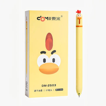 Cute Chicken Ballpoint Pen Set | Fast-Dry 0.5mm Black Ink | Fun Cartoon Novelty Pens for School & Office | Pack of 8