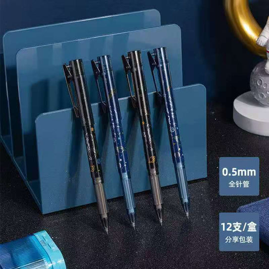 Deli A614 Space Theme Gel Pen Set | 0.5mm Fine Tip | 12 Pack