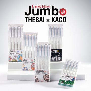 KACO × THEBAI Jumbo Limited Edition Gel Pen Set | Extra-Large Capacity | 0.5mm Black Ink