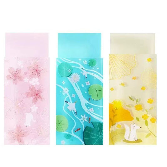 Mineda Japanese Aesthetic Erasers – Colourful Transparent Art Erasers for Students, Pack of 5