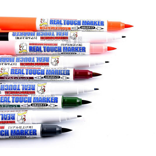 Mr. Hobby Gundam Marker Real Touch Marker Set 1 GMS-112 | Water-Based 5-Colour Weathering & Shadow Markers for Gunpla