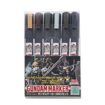 Mr. Hobby Gundam Marker MSV Set GMS-127 – 6-Colour Military Weathering Paint Markers for Gunpla & Scale Models