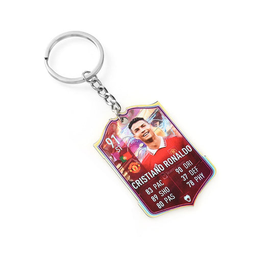 Cristiano Ronaldo Football Card Acrylic Keychain | FIFA FUT Style Keyring Gift