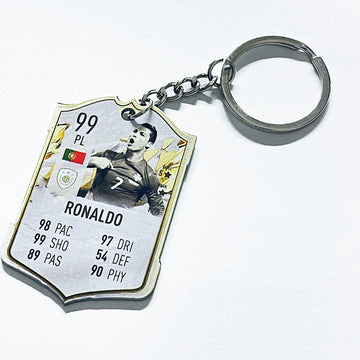 Cristiano Ronaldo Football Card Acrylic Keychain | FIFA FUT Style Keyring Gift