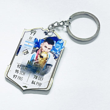 Messi Football Rating Card Acrylic Keychain | FIFA FUT Fan Gift