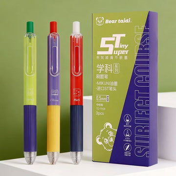 Bear Taidi Subject Series ST Gel Pen 0.5mm Black – 3 Pack