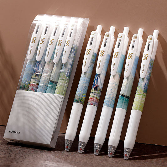 KOOKEI Van Gogh Limited Edition Gel Pen Set | Black Ink 0.5mm | 5-Piece Art Collection